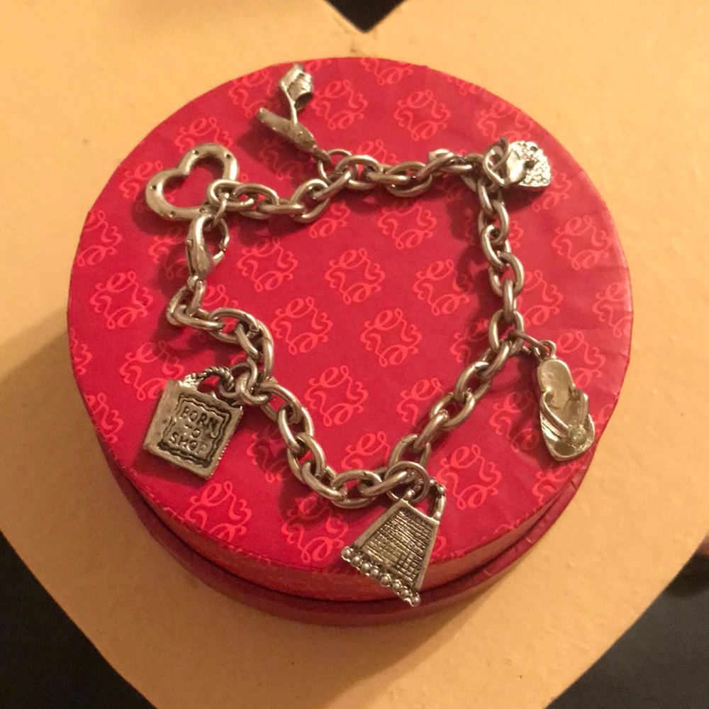 Born to shop charm bracelet